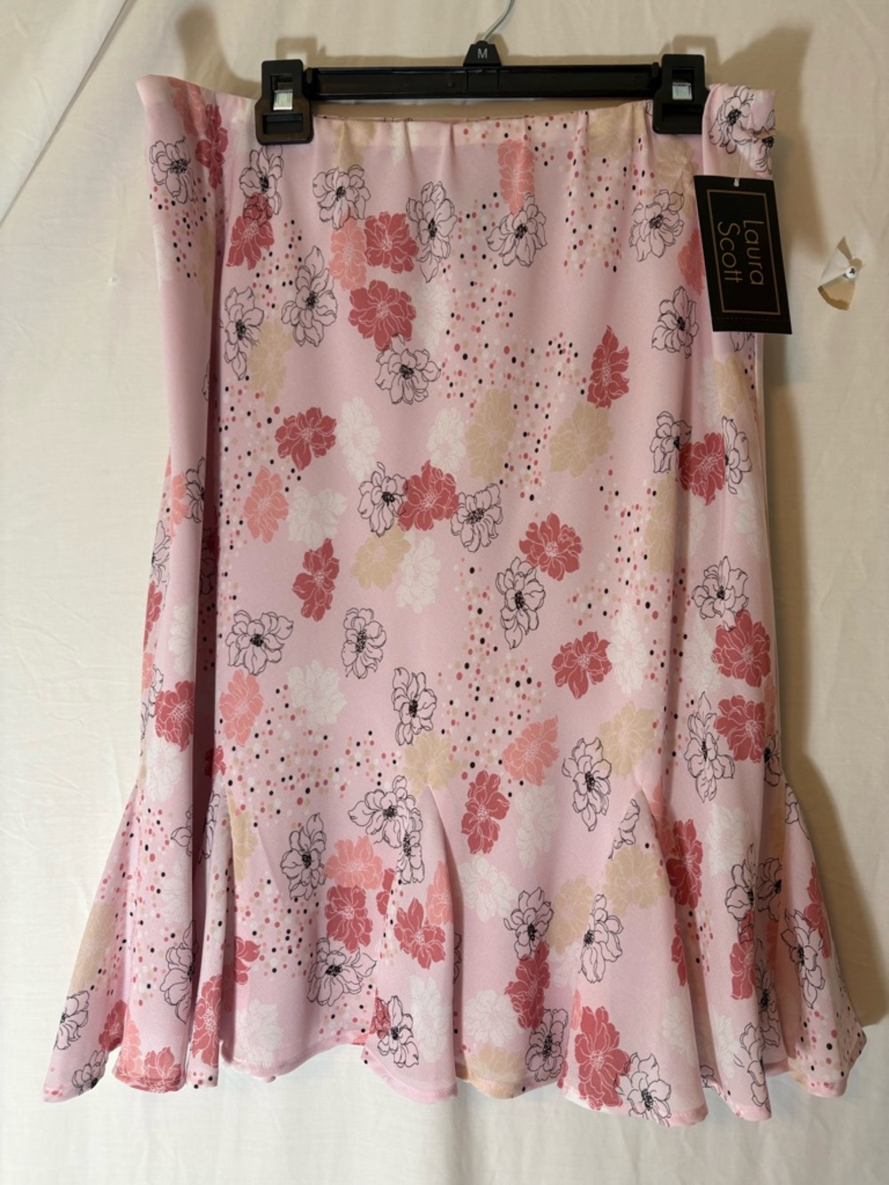 Laura Scott Pink Floral Midi Skirt